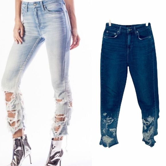 Edwin Brittany Destroyed Jeans 27 Ripped Edgy - Picture 1 of 16